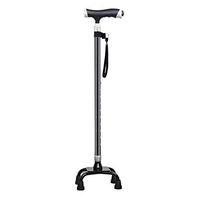 Evav Walking Stick Canes with LED Light Handle Crutches 10 Adjustable Height Levels Arthritis Seniors Disabled and Elderly Mobility Cane with 4 Legs (Color : Black)