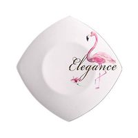 Bjzxz Ceramic Plate Set Fresh And Stylish Flamingo Hotel Tableware Dessert Plate Gift Bowl 10 Packs