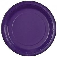 Pans Pro Party Colors 7" Inch Round Dinner Paper Plate's (48, Dark Purple)