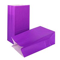 KEYYOOMY Small Bright Color Paper Bags Purple Party Goody Bags for Wedding Baby Shower Kid’s Birthday Party (Purple, 50 CT, 3.5 X 2.4 X 7.1 in)
