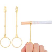 PYK™Cigarette Holder for Women.Keep Your Fingers Away from The Smoke.E Cigarettes for Smokin,Blunt Holder. … (Gold Two)