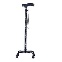 Qi Peng Crutches - Aluminum Crutches Four-Legged Cane Old Four-Foot Cane Telescopic Cane with Led Lamp 10 Files Scalable Crutch