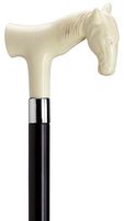 Unisex Horse Head Derby Black Maple Cane, Ivory Handle  -Affordable Gift! Item #HAR-9140438