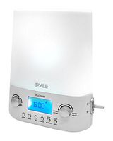 Pyle White Noise Machine Bluetooth Radio Alarm Clock | FM | Built-in Stereo Speakers | Time & Date Display | LED Light Lamp Sunrise Sunset | Deep Sleep, Relaxation & Meditation (PILCR32BT)