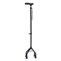 Four-Point Walking Aid Crutches Aluminum Alloy Retractable Thickening Old Non-Slip Cane 2 Color 77cm22mm MUMUJIN (Color : Black)