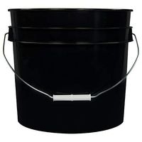 3.5 Gallon Black High Density Plastic Bucket with Tear Tab Lid (4 Buckets)