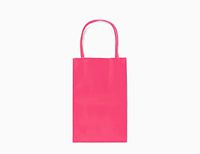 24CT SMALL HOT PINK BIODEGRADABLE, FOOD SAFE INK & PAPER, PREMIUM QUALITY PAPER (STURDY & THICKER), KRAFT BAG WITH COLORED STURDY HANDLEs (Small, Hot Pink)
