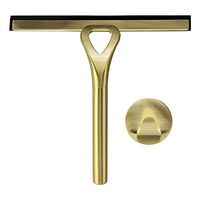 MIJOGO Shower Squeegee Glass Squeegee Window Squeegee All-Purpose Stainless Steel Shower Cleaner for Bathroom/Kitchen/Car Glass/Mirror/Restaurant Gold 9Inch