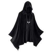 Midress Hollween Costume Cloak for Womens Solid Color Robe Vintage Hooded Cape Coat Cosplay Clothes