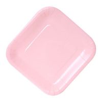 Color Paper Plates Sqaure (Pink, 9" Square 16-ct. packs)