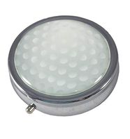 Golf Ball Round Silver Three Compartment Pocket Travel Pill Box Case
