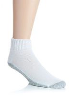 Diabetic Care Quarter Crew Socks, White, Medium