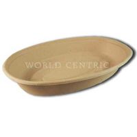 World Centric Plant Fiber Burrito Bowl, 9.5 x 6.5 x 1.5 inch - 300 per case.