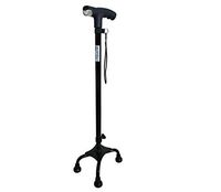 ZXQL Crutch Walking aids, Aluminum Crutches Four-Foot Elderly Crutches Height Adjustable Corner Cane Adjustable Non-Slip Elderly Walking Sticks Walker   Brown Bearing Strong (Color : Black)