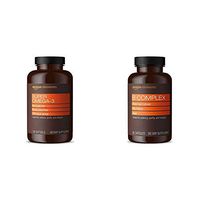 Amazon Elements Super Omega-3, Natural Lemon Flavor, 1280 mg per Serving (2 Softgels), 120 Softgels & B Complex, High Potency, 83% Whole Food Cultured, Vegan, 65 Capsules, 2 Month Supply