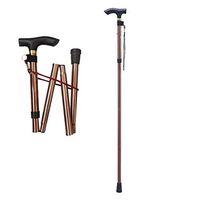 Crutches/Walking Stick, Adjustable Walking Stick 5 Adjustable Height Levels, Ergonomic Lightweight Wooden Handle for Men Women Elderly,Gold