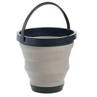 Folding Silicone Bucket | Foldable Pail Storage | Portable Home Outdoor Collapsible Barrel Fishing Camping Car Wash | Space Saving Waterpot (Gray)