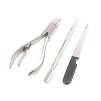 LAJA IMPORTS TOENAIL Clippers Cuticle Cutter Pusher Tools Set Remover Stainless Steel Fingernails TOENAIL Manicure KIT- Pack of 3