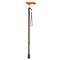 YULAN One-Legged Walking Aid Crutches Aluminum Alloy Telescopic Adjustable Anti-Slip Old Cane 2 Colors (Color : Brown)