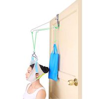 JJDD Cervical Traction Device, Over Door Cervical Traction Neck Spinal Decompression Orthopedic Physical Therapy Gear Neck Correction Stretcher Pain Relief,B
