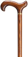 Men Derby Cane Scorched & Cherry Stained Ash  -Affordable Gift! Item #DHAR-9765200