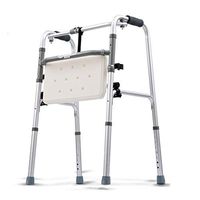 Jonigo Patient Assisted Walker Four-Legged Elderly Walker Armrest Frame Cane Slip-Proof Auxiliary Walker Aluminum Alloy Foldable Light and Easy to Carry