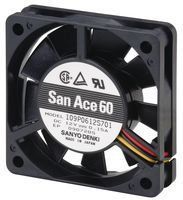 SANYO DENKI - SANACE FANS 109P0612K701 AXIAL FAN, 60MM, 12VDC, 260mA