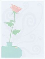 NEW Solitary Rose Letterhead Stationery Paper 26 Sheets