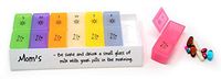 MedWrite AM/PM - 2 Times a Day Weekly Pill Organizer with Removable Daily Pill Boxes in Storage Tray - Writable Surface on Tray for Medication Instructions and Notes - by Pill Thing (Jumbo, Rainbow)