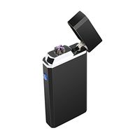 Ruiwo USB Lighter Dual Arc Electric Flameless Windproof Metal Rechargeable Tesla Coil Lighters (Black Ice)