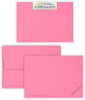5X7 Blank Cards with A-7 Envelopes - Bright Pink - 25 Sets - Matching Pack - Invitations, Greeting, Thank You, Notes, Holidays, Weddings, Birthdays, Announcements