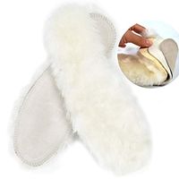 Australian Sheepskin Slipper Insoles for Women & Men, Thick Fluffy Fleece Replacement Wool Shoe Inserts