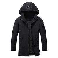 Alvinm Men's Jacket Autumn Winter Outdoor Windbreaker Thick Warm Jacket Outwear Coat Black
