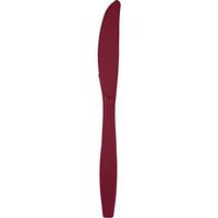 Club Pack of 288 Classic Burgundy Premium Heavy-Duty Plastic Party Knives