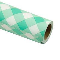 RUSPEPA Gift Wrapping Paper Roll-Green Plaid White Background Design for Wedding, Birthday, Shower, Congrats, and Holiday Gifts - 30 Inch X 32.8 Feet