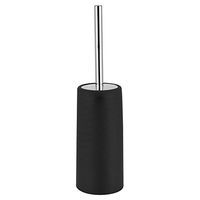 Fdit Toilet Brush Bathroom Stainless Steel Toilet Brush with Holder (Black)