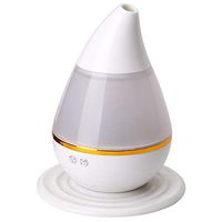 DW&HX USB Car Humidifier Diffuser, Water Droplet Mini Aroma Essential Oil Diffuser 7 Color Changing Timer Setting Mist humidifier for Spa Office -White 5x6inch(12x15cm)