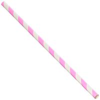Homeford Firefly Imports Candy Striped Paper Straws, 7-3/4-Inch, 25-Pack, Pink, 7-3/4"