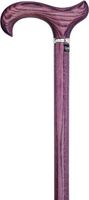 Vivid Purple Derby Walking Cane with Ash Wood Shaft and Silver Collar