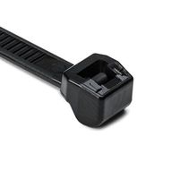 HellermannTyton 118-05050 Outside Serrated Cable Ties, 50lb. 8" Max. Bun. Dia 1.95" PA66HS, Black, 100/pk