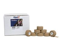 HealiT ShieldGrip™ Cohesive Bandage 1inch-Wide Self Adherent Sports Athletic Wrap Medical Tape, Elastic Flexible First Aid Gauze Ideal for Stretch Wrist, Ankle Sprain, Swelling - Beige - 24 Pack/Case
