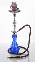 1 hose 23" Nor Blue Hookah Shisha Nargila water glass vase pipes smoke sale
