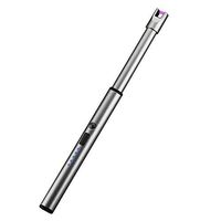 Candle Lighter USB Rechargeable Arc Lighter Windproof Electric Kitchen Lighter for Family Barbecue Ignition or Outdoors Camping Picnic (Silver)