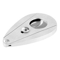 Linkidea Cigar Cutter, Stainless Steel Cigar Punch Cutter, Cigar Cutter Guillotine - Double Cut Blade (Silver)