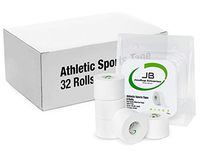 White Athletic Sports Tape 32 Rolls- 1.5 Inch x 33 Feet Per Roll Zinc Oxide Adhesive Medical Tape, 100% Cotton Latex Free,Zig Zag Edge, Easy Tear, for Injury Prevention or First Aid.