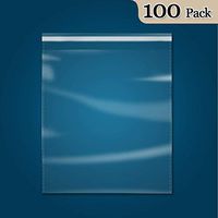 100 Count - 9" x 12" Self Seal Clear Cello Cellophane Resealable Plastic Poly Bags for A4, Letter Sized Documents, Marketing Materials, Clothes