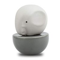 Lively Breeze Little Elephant, Diffusers for Essential Oils and Aromatherapy Fragrance, Non-Electric Ceramic, Ceramic Diffusers in Car, Ceramic Diffuser for Bathroom and Desk Office Decor, Grey Vase