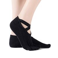 HZYWL Women's Yoga Socks, Non-Skid Socks Active Grip Socks, for Pilates, Ballet, Barefoot Workout Socks(2 Pair),A