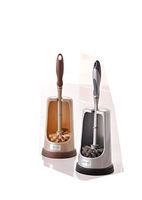 ALL FOR YOU Toilet Bowl Cleaning Brush and Holder Set- (Champagne or Silver Color) (Silver)