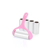 Sticky Lint Roller Bulk Remover Pet Cat Dog Hair Fur Extra Large Safe Rollers Replacement Cleaner for Clothes Carpet Floors (1 lint rollers with 5 refills)